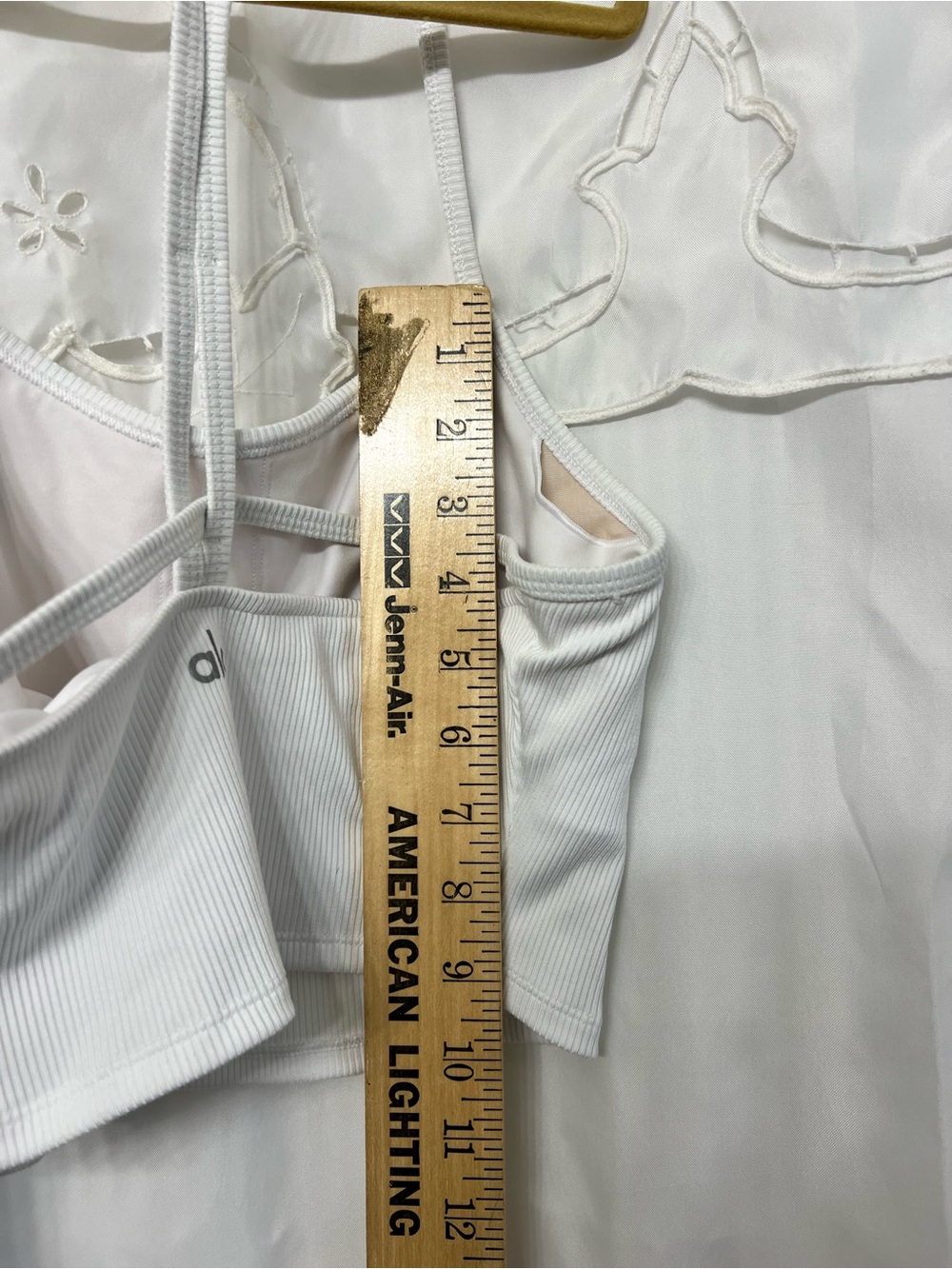 ALO Yoga Alosoft Ribbed Crop Calm Tank White Medium Strappy Back - Picture 7 of 7